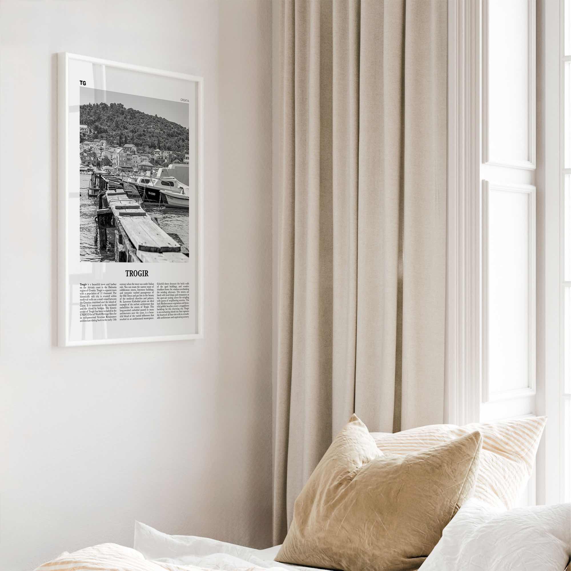 Trogir Print Black and White, Trogir Wall Art, Trogir Poster, Trogir Photo, Trogir Wall Décor, Traù, Croatia, Split-Dalmatia, Hrvatska