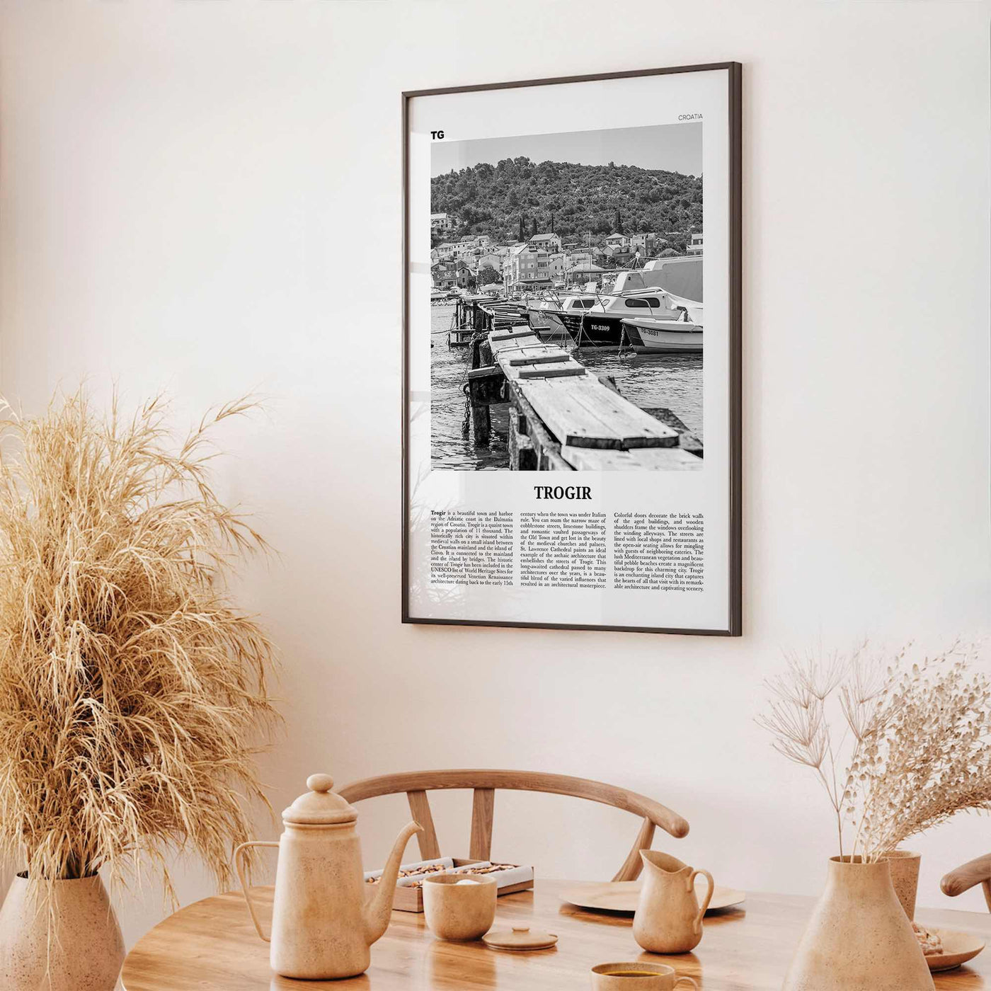 Trogir Print Black and White, Trogir Wall Art, Trogir Poster, Trogir Photo, Trogir Wall Décor, Traù, Croatia, Split-Dalmatia, Hrvatska