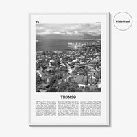 Tromso Print Black and White, Tromsø Wall Art, Tromsø Poster, Tromsø Photo, Tromsø Wall Décor, Tromsø Map, Norway