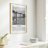 Trondheim Print Black and White, Trondheim Wall Art, Trondheim Poster, Trondheim Photo, Trondheim Wall Décor, Trondheim Map, Norway