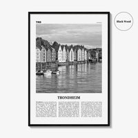 Trondheim Print Black and White, Trondheim Wall Art, Trondheim Poster, Trondheim Photo, Trondheim Wall Décor, Trondheim Map, Norway