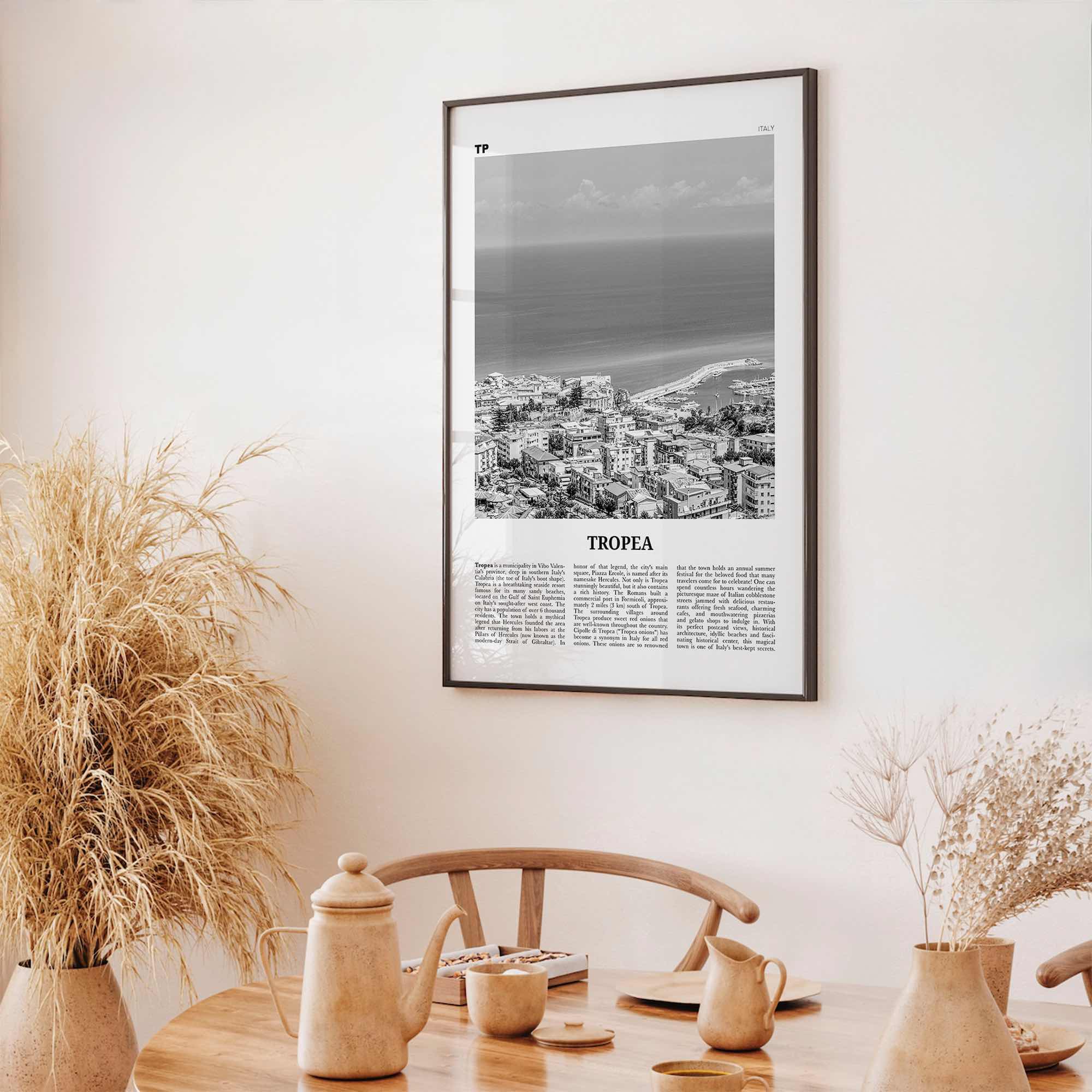 Tropea Print Black and White, Tropea Wall Art, Tropea Poster, Tropea Photo, Tropea Wall Décor, Italy, Italia