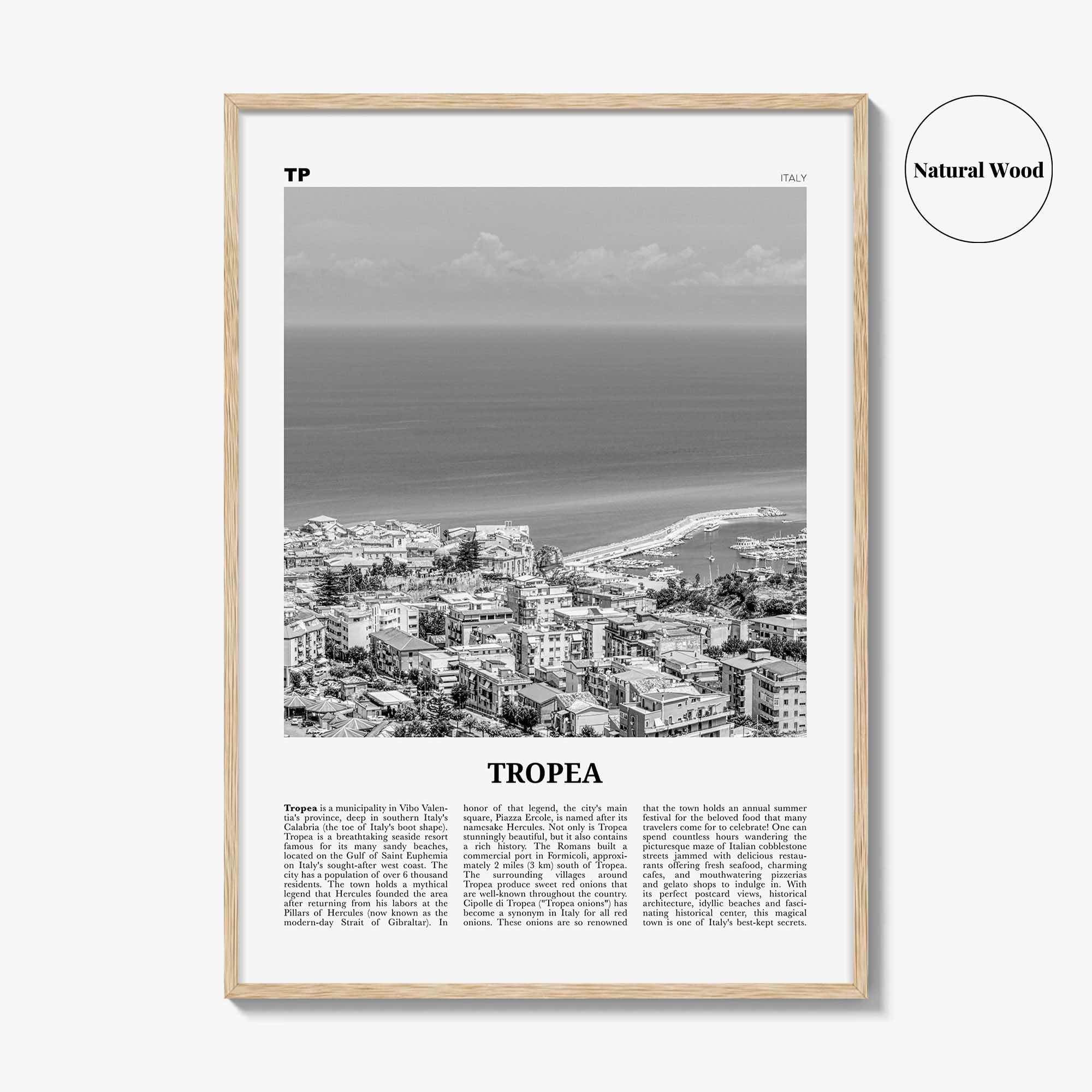 Tropea Print Black and White, Tropea Wall Art, Tropea Poster, Tropea Photo, Tropea Wall Décor, Italy, Italia