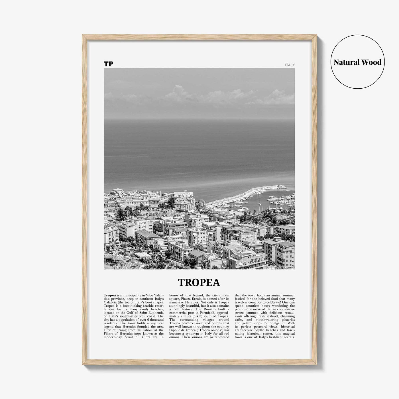 Tropea Print Black and White, Tropea Wall Art, Tropea Poster, Tropea Photo, Tropea Wall Décor, Italy, Italia