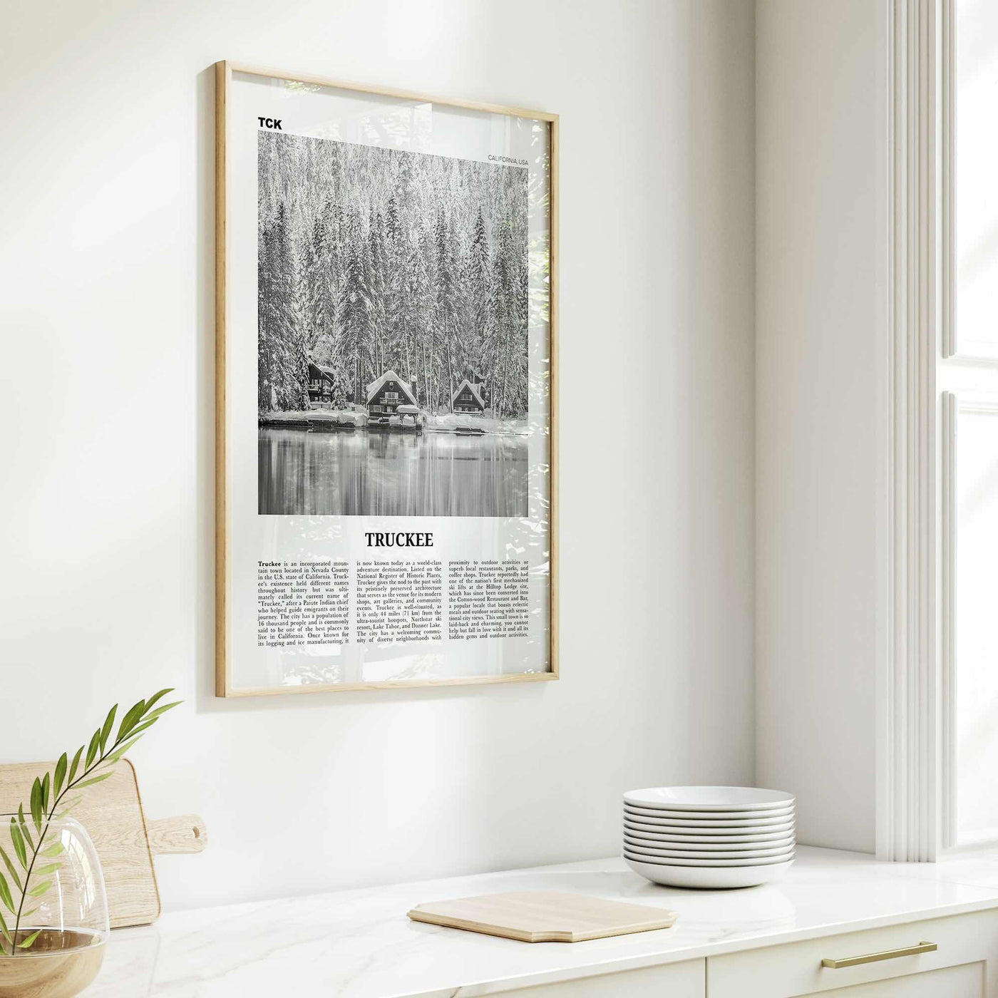 Truckee Print Black and White, Truckee Wall Art, Truckee Poster, Truckee Photo, Truckee Décor, California, USA, United States, North America