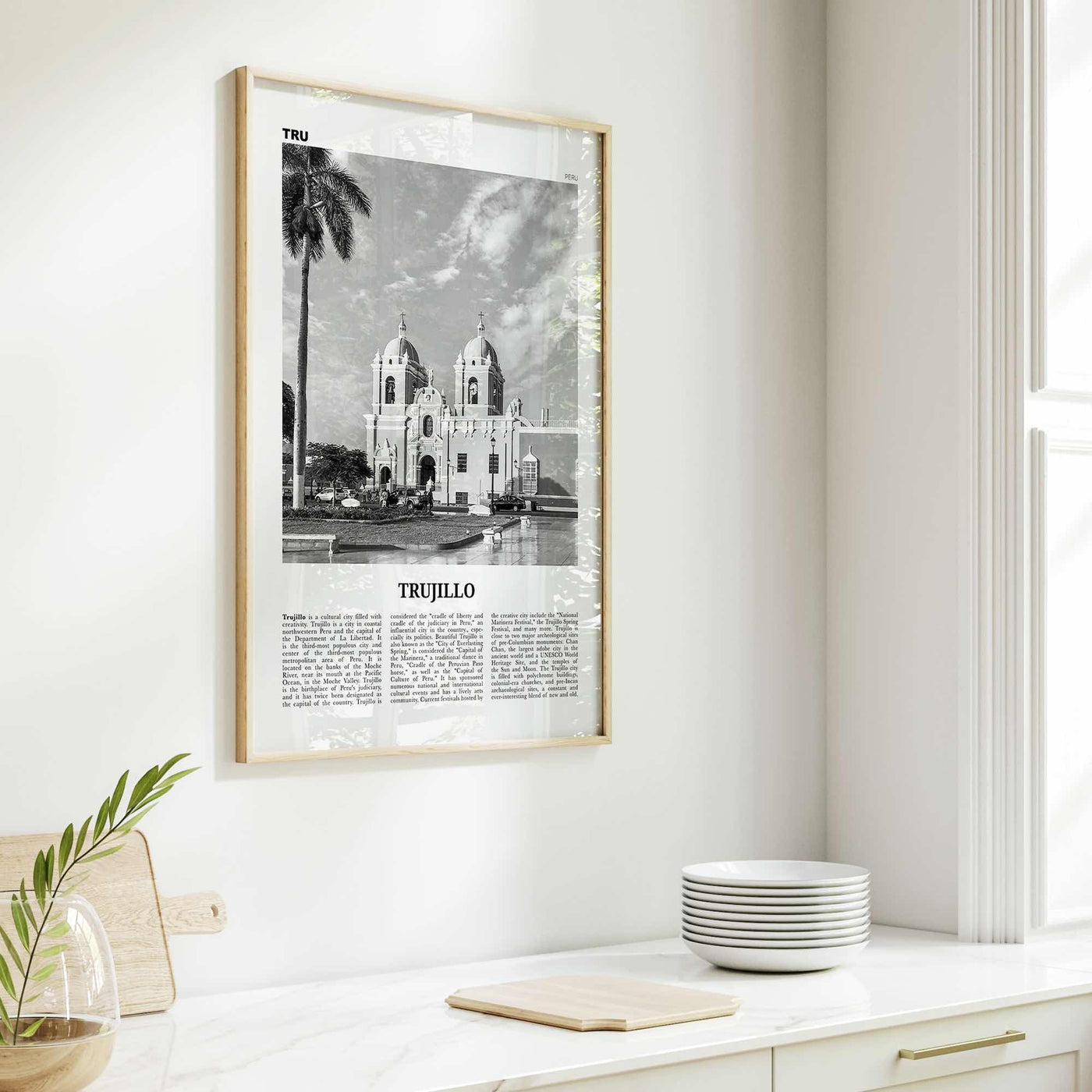 Trujillo Print Black and White, Trujillo Wall Art, Trujillo Poster, Trujillo Photo, Peru, Truhillu La Libertad, South America