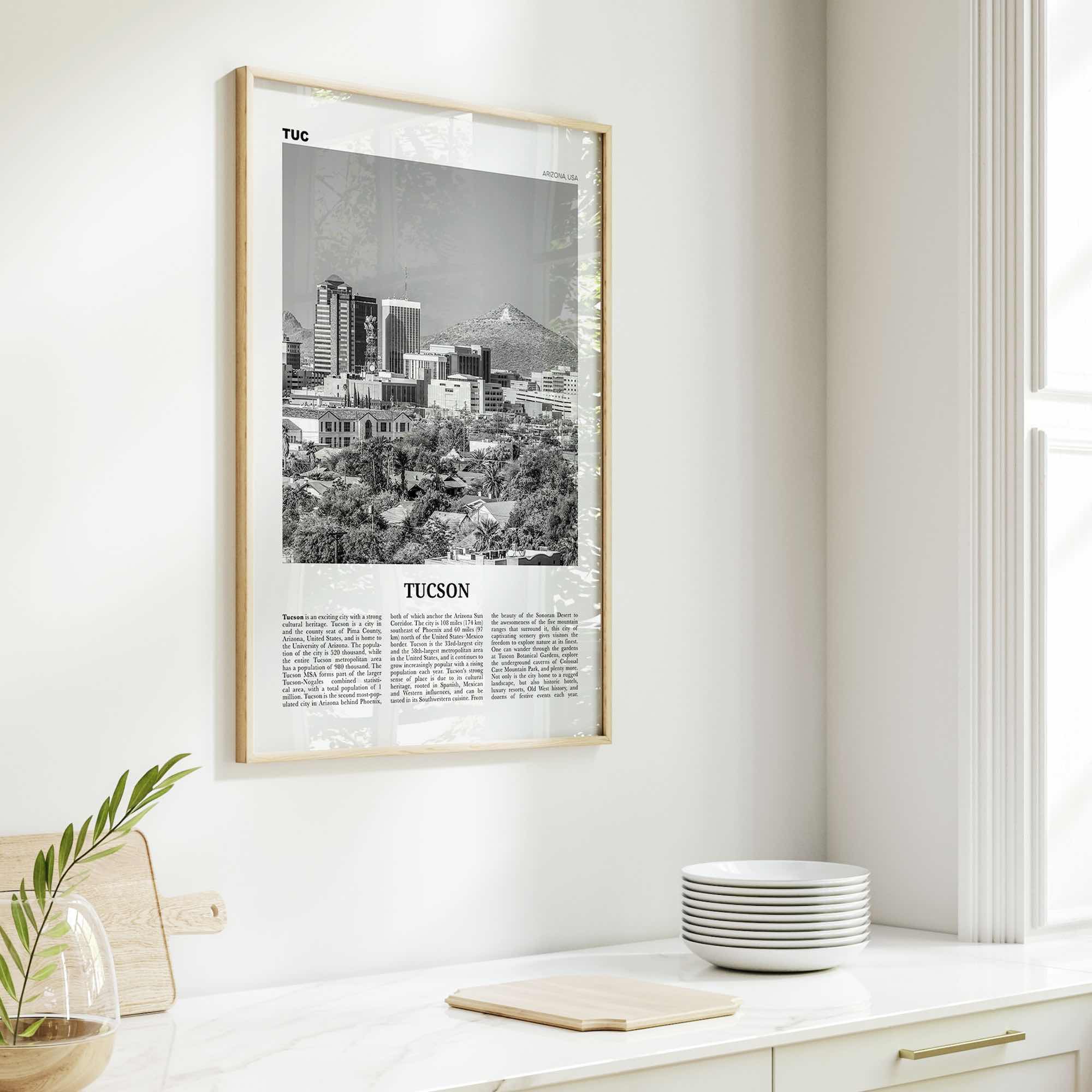 Tucson Print Black and White No 1, Tucson Wall Art, Tucson Poster, Tucson Photo, Tucson Wall Decor, Arizona, USA, United States, America