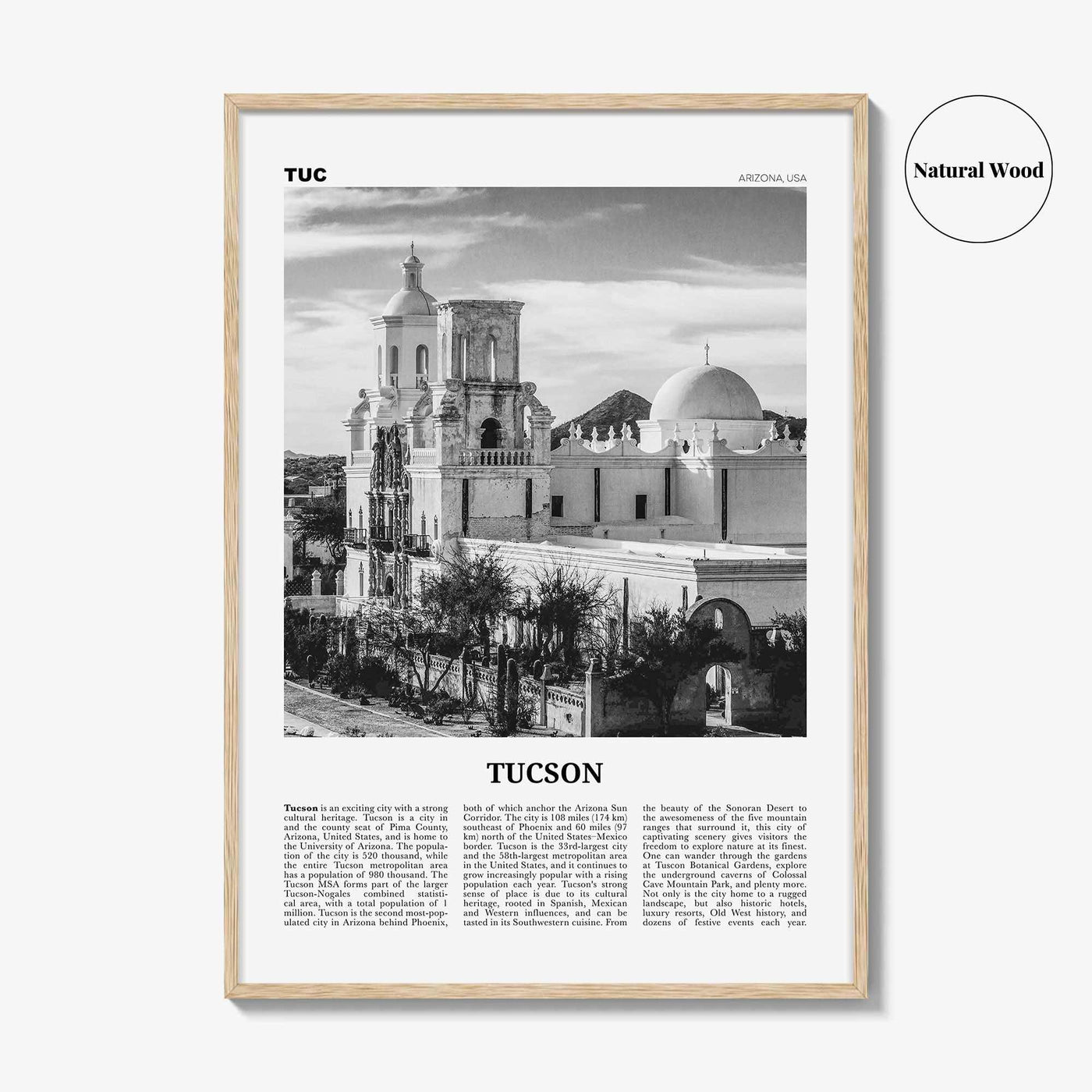 Tucson Print Black and White No 2, Tucson Wall Art, Tucson Poster, Tucson Photo, Tucson Wall Decor, Arizona, USA, United States, America