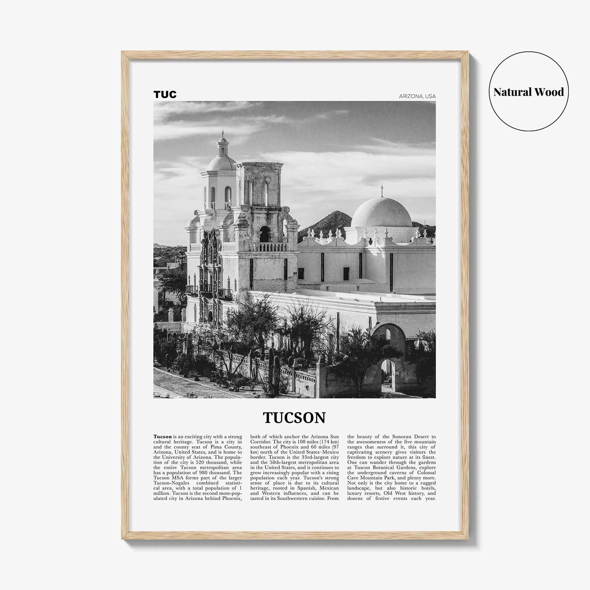 Tucson Print Black and White No 2, Tucson Wall Art, Tucson Poster, Tucson Photo, Tucson Wall Decor, Arizona, USA, United States, America