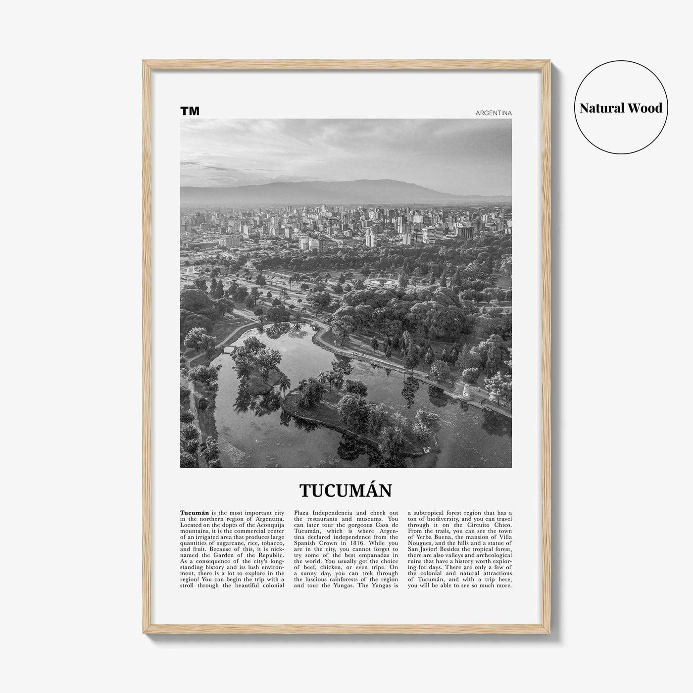 Tucuman Print Black and White, Tucumán Wall Art, Tucumán Poster, Tucumán Photo, Tucumán Wall Décor, Argentina, San Miguel de Tucumán