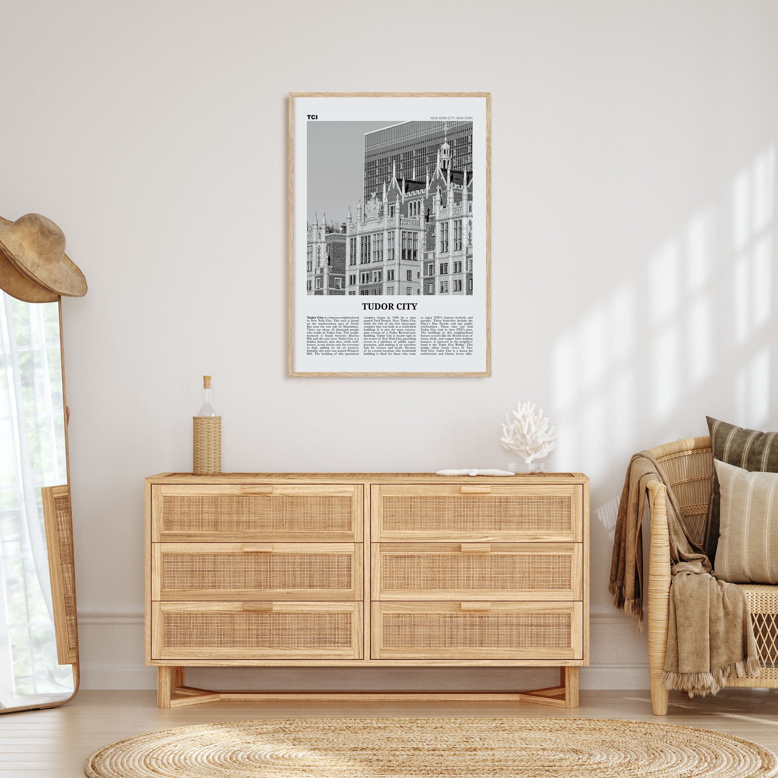 Tudor City Travel B&W Poster