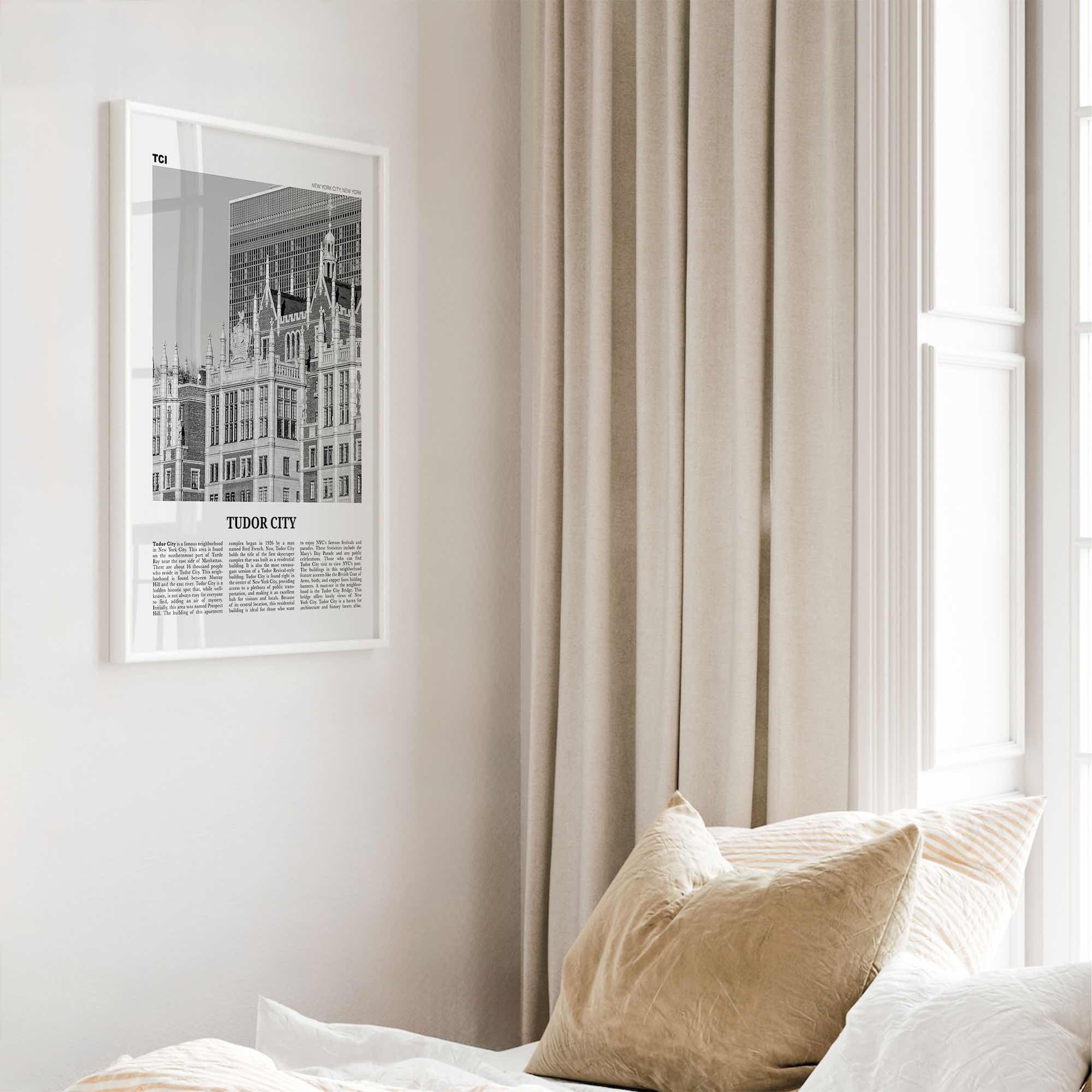 Tudor City Print Black and White, Tudor City Wall Art, Tudor City Poster, Tudor City Photo, Tudor City Décor, Tudor City Map, New York City