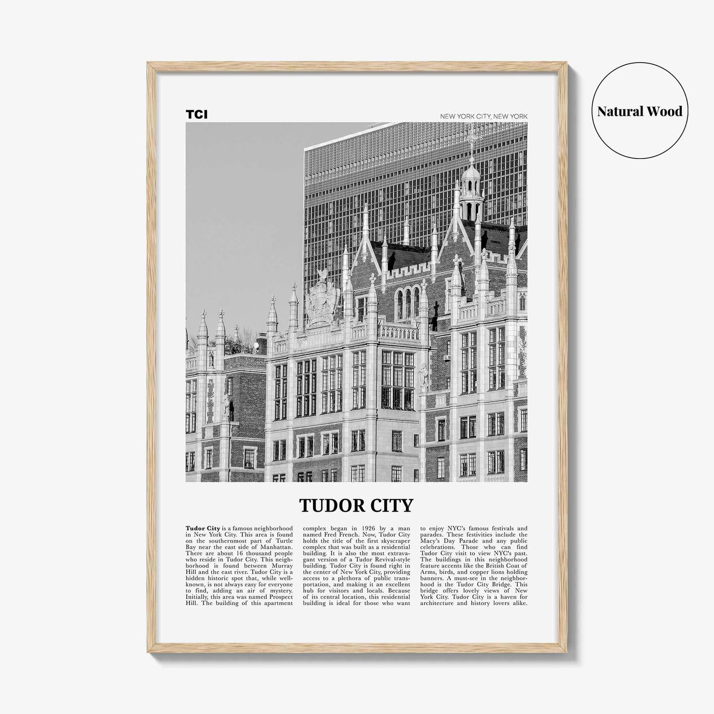 Tudor City Print Black and White, Tudor City Wall Art, Tudor City Poster, Tudor City Photo, Tudor City Décor, Tudor City Map, New York City