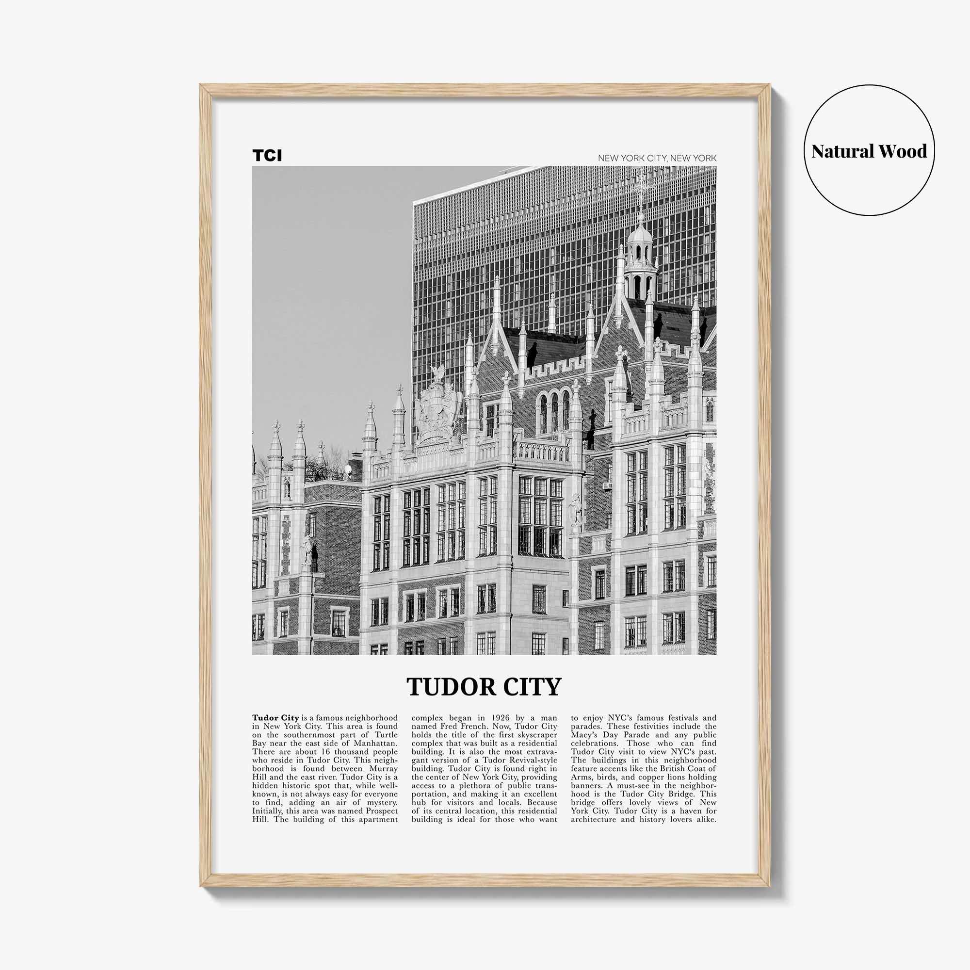 Tudor City Print Black and White, Tudor City Wall Art, Tudor City Poster, Tudor City Photo, Tudor City Décor, Tudor City Map, New York City