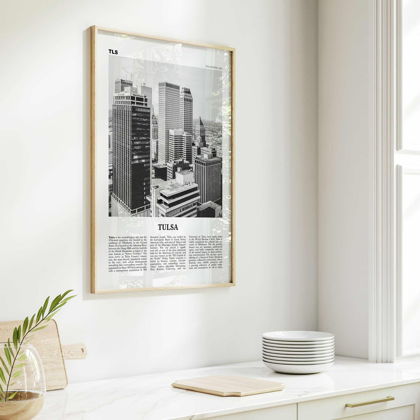 Tulsa Print Black and White, Tulsa Wall Art, Tulsa Poster, Tulsa Photo, Tulsa Wall Décor, Oklahoma, USA, United States, North America