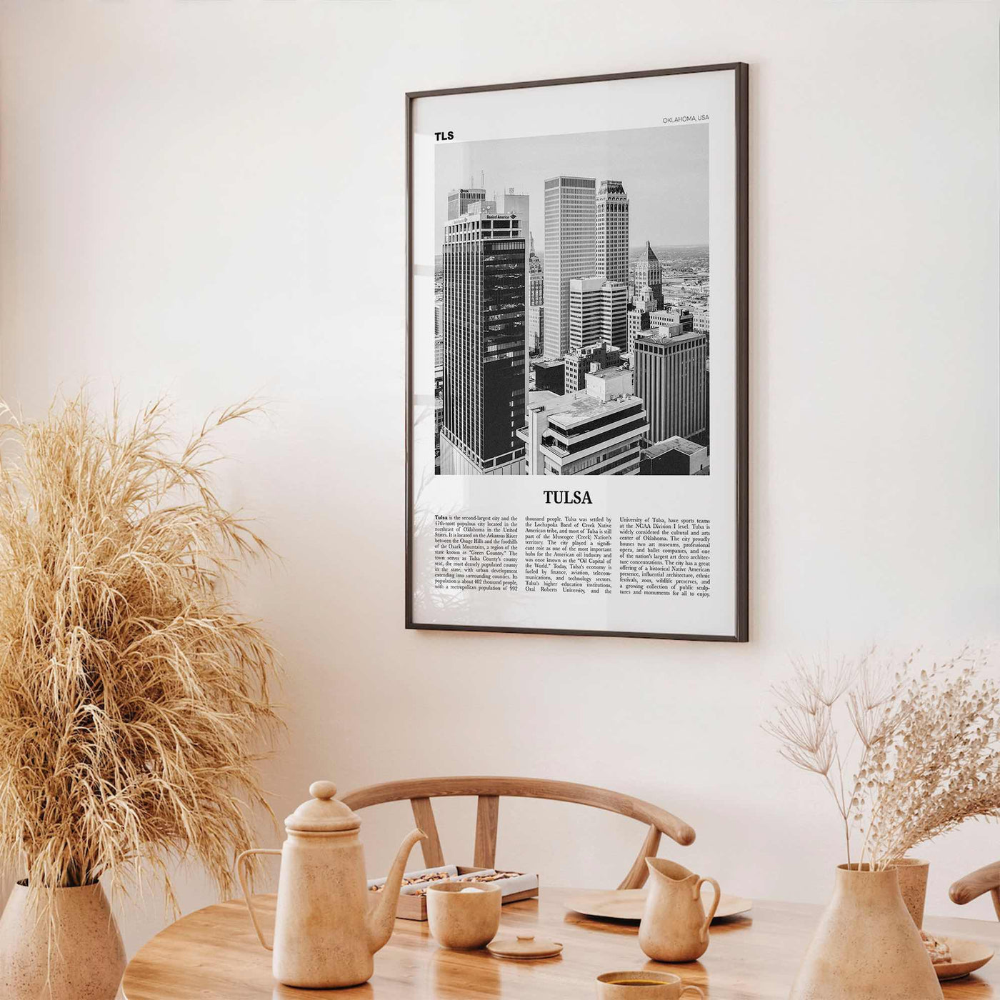 Tulsa Print Black and White, Tulsa Wall Art, Tulsa Poster, Tulsa Photo, Tulsa Wall Décor, Oklahoma, USA, United States, North America