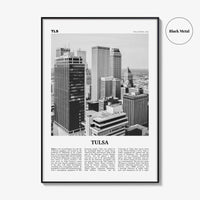 Tulsa Print Black and White, Tulsa Wall Art, Tulsa Poster, Tulsa Photo, Tulsa Wall Décor, Oklahoma, USA, United States, North America