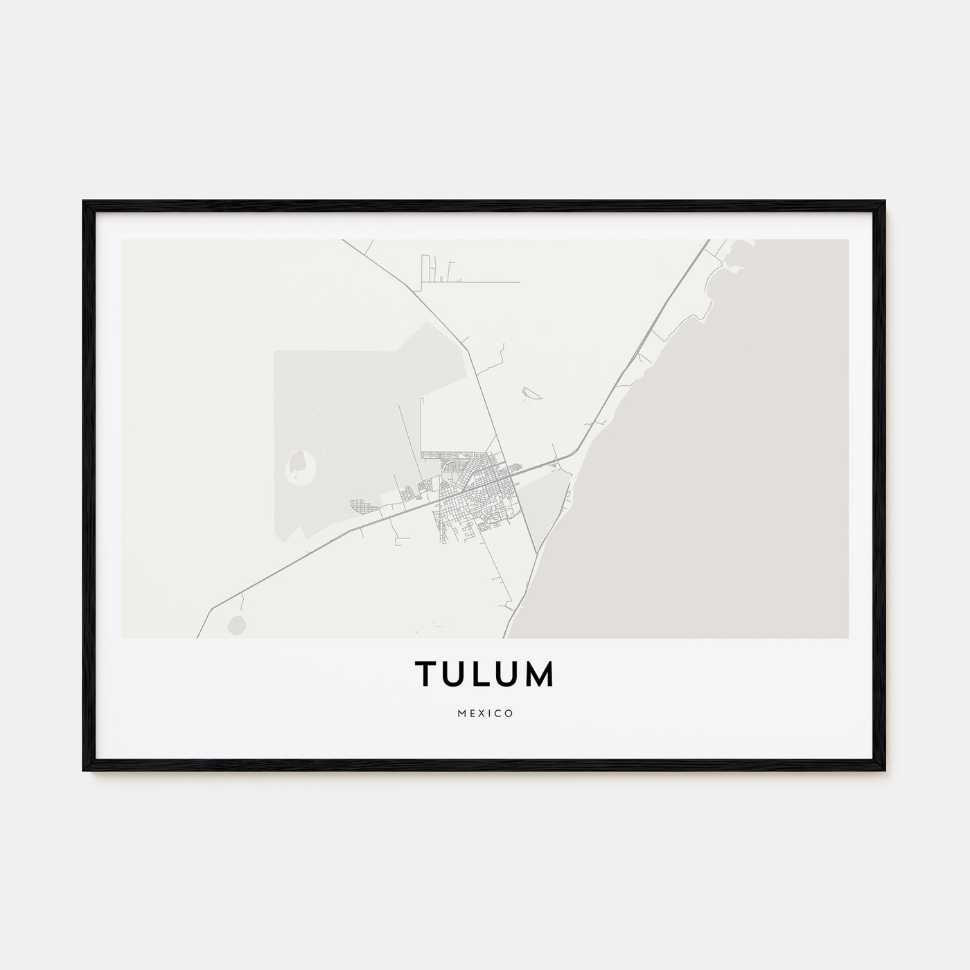 Tulum Map Landscape Poster
