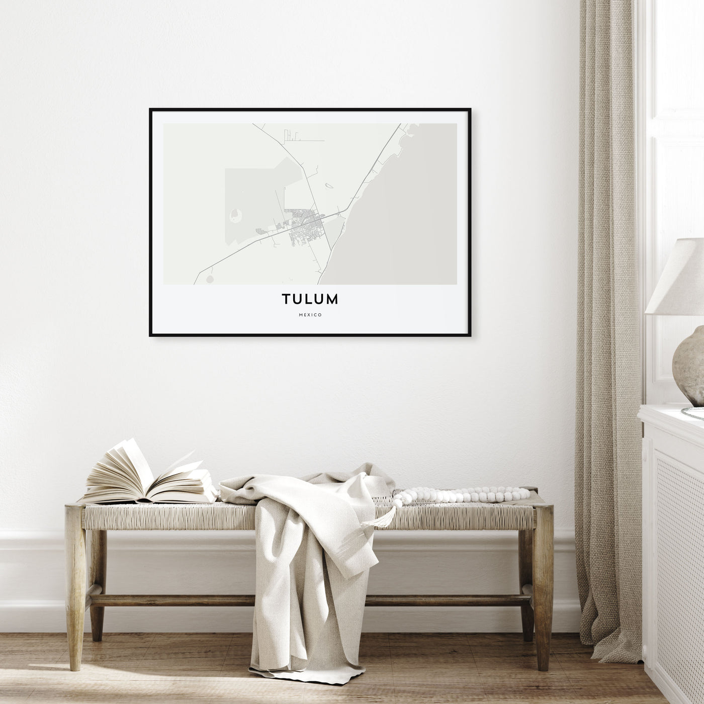 Tulum Map Landscape Poster