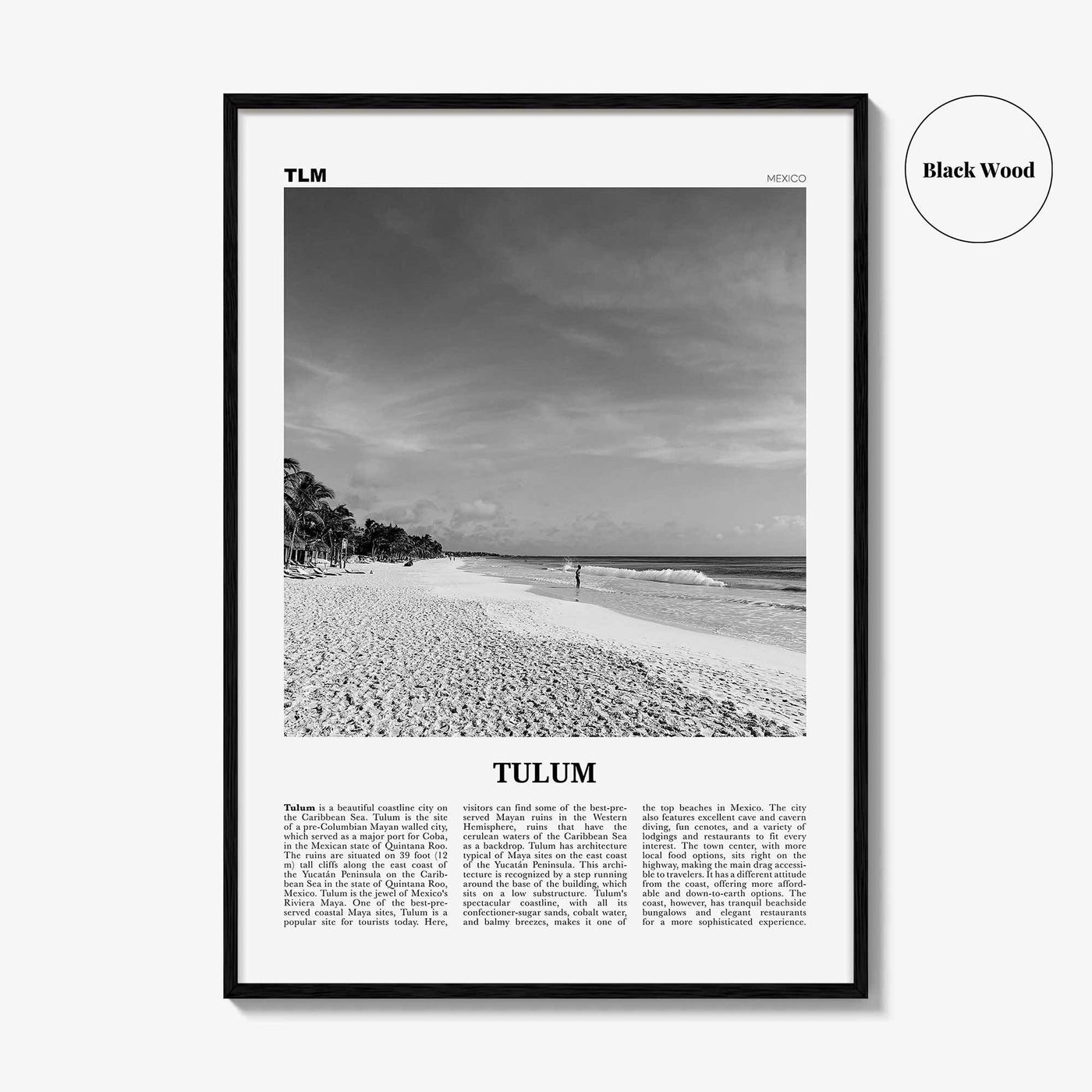Tulum Print Black and White No 1, Tulum Wall Art, Tulum Poster, Tulum Photo, Tulum Wall Decor, City Art Print, Mexico Print
