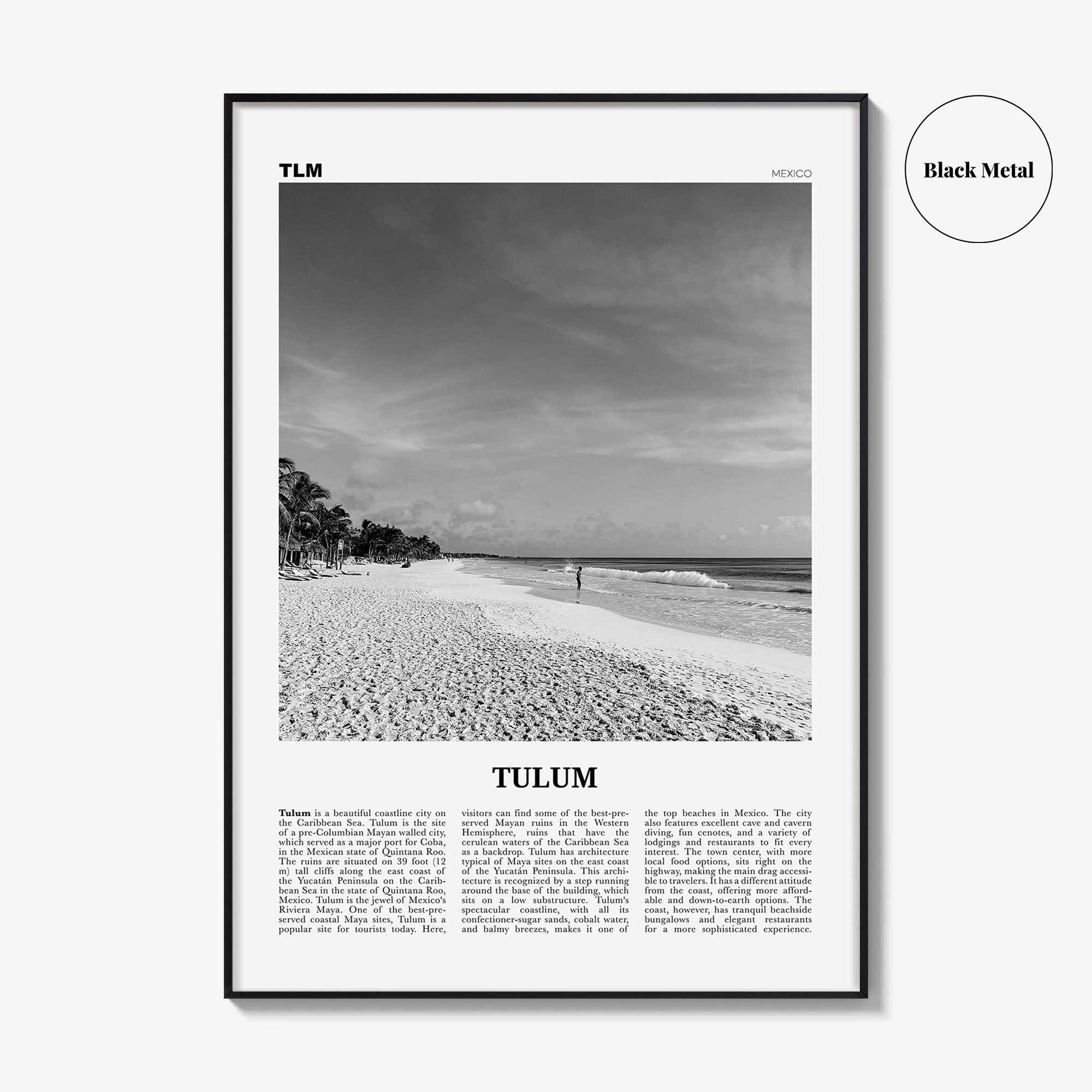 Tulum Print Black and White No 1, Tulum Wall Art, Tulum Poster, Tulum Photo, Tulum Wall Decor, City Art Print, Mexico Print