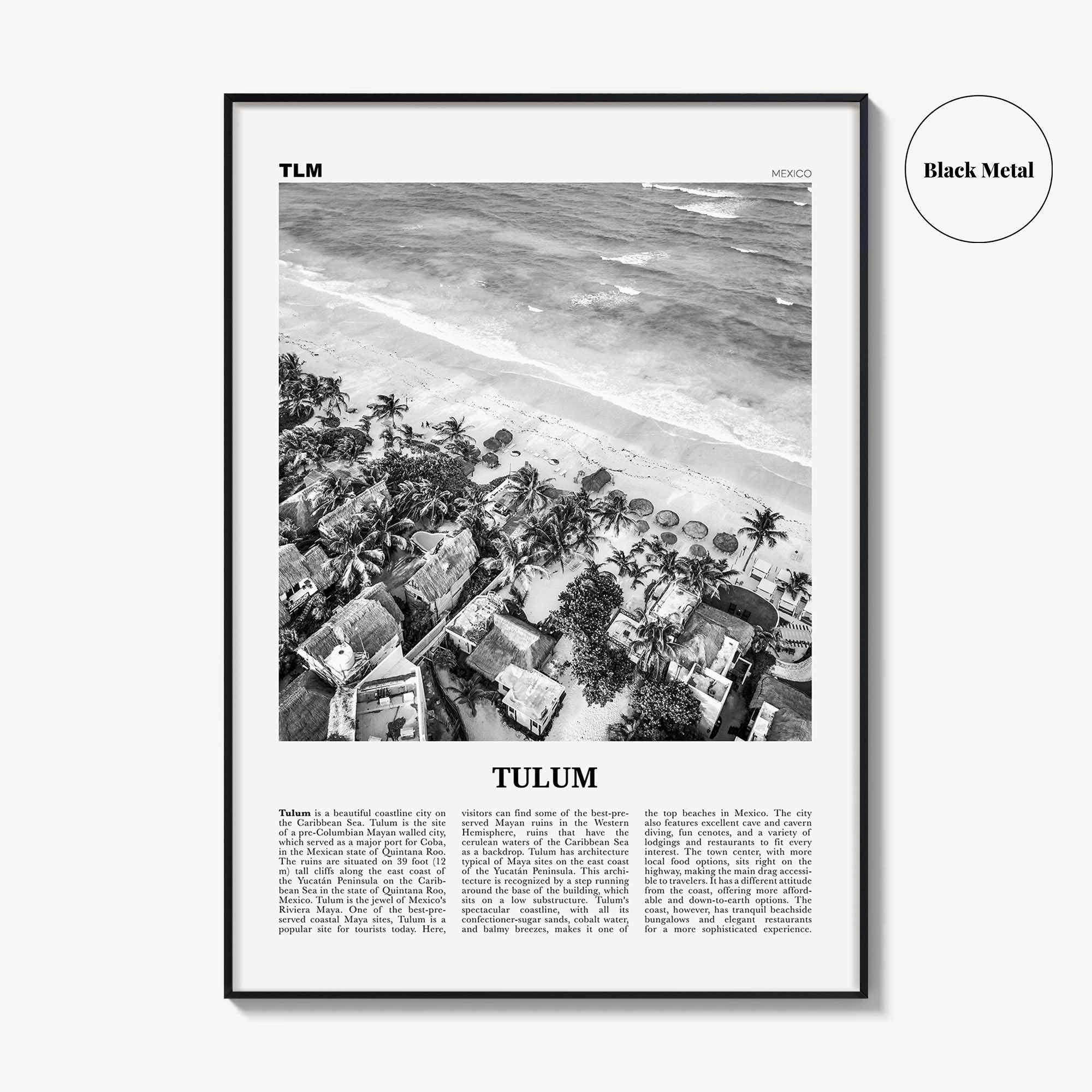 Tulum Print Black and White No 2, Tulum Wall Art, Tulum Poster, Tulum Photo, Tulum Wall Decor, City Art Print, Mexico Print
