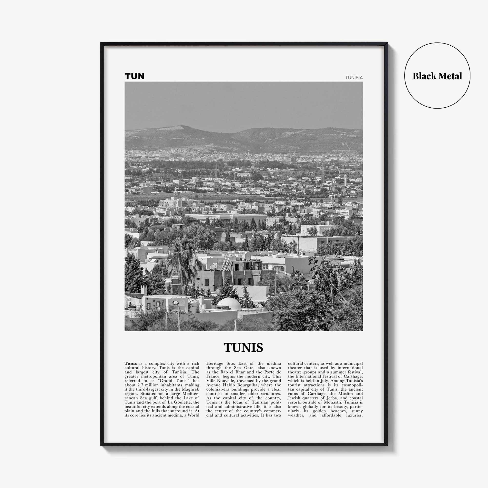 Tunis Print Black and White, Tunis Wall Art, Tunis Poster, Tunis Photo, Tunis Wall Decor, Tunisia, Tūnis, Tunisie, Africa