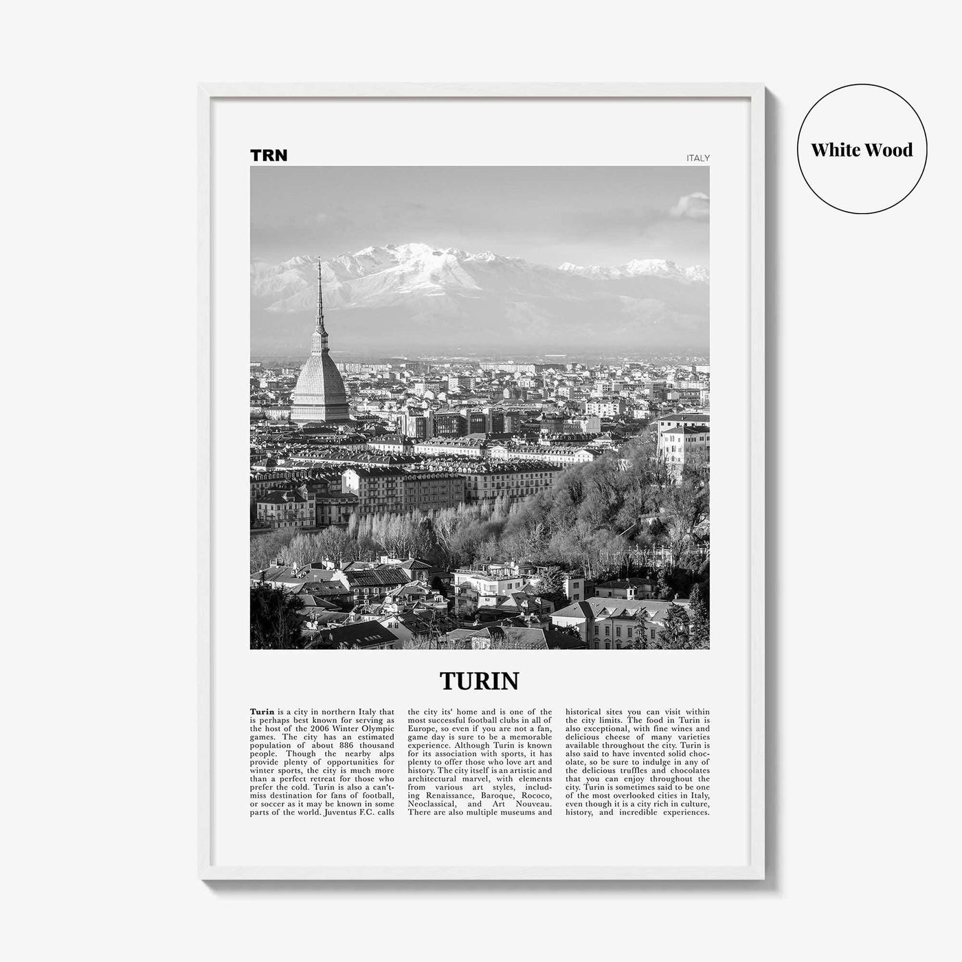Turin Print Black and White, Turin Wall Art, Turin Poster, Turin Photo, Turin Wall Décor, Torino Poster Print, Piedmont, Italy, Italia,