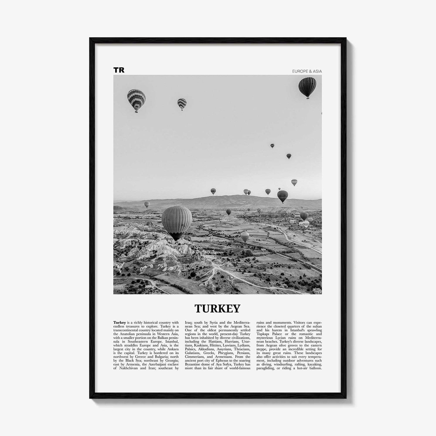 Turkey Print Black and White, Turkey Wall Art, Turkey Poster, Turkey Photo, Turkey Wall Decor, Türkiye, Ankara, Istanbul, Balkan, Turkish