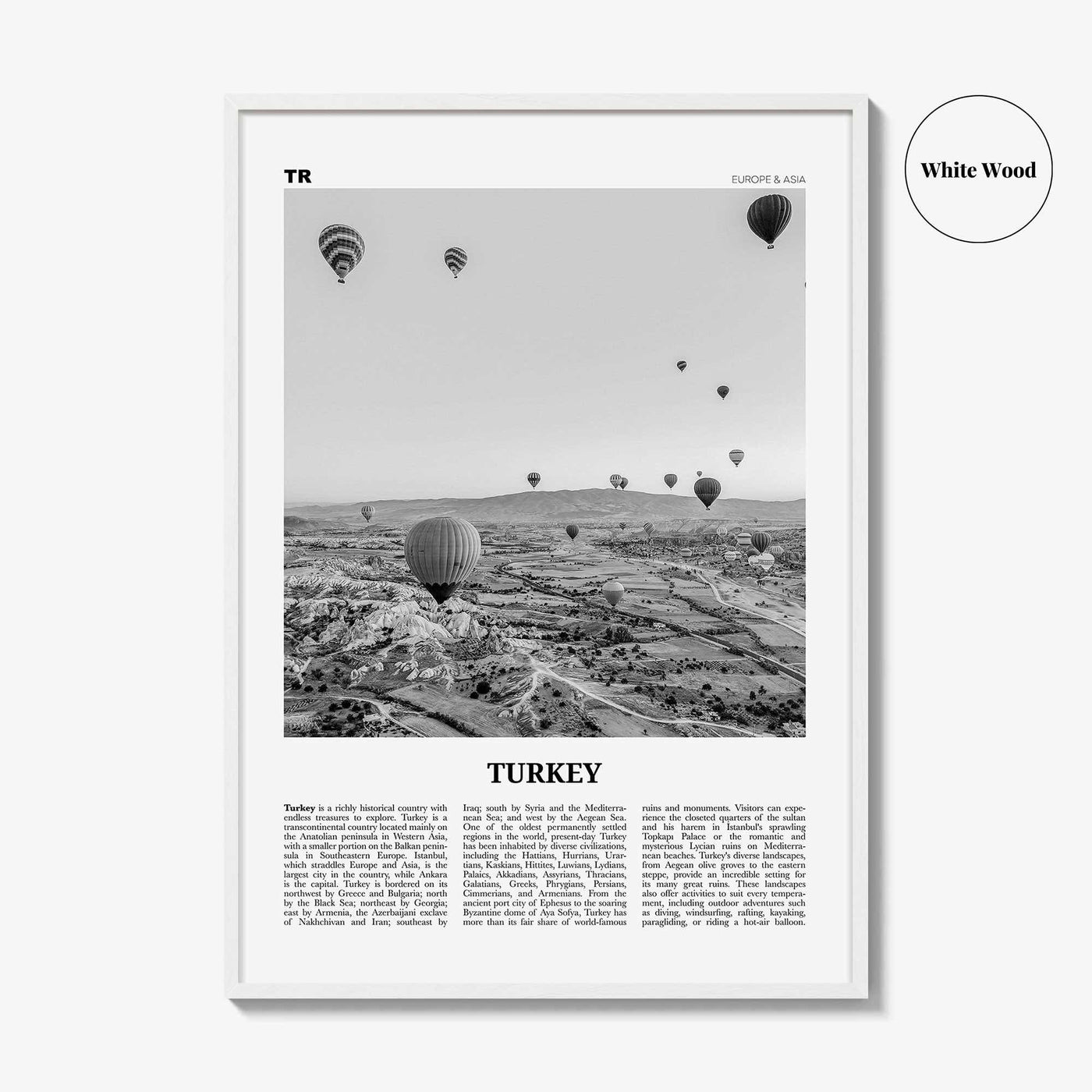 Turkey Print Black and White, Turkey Wall Art, Turkey Poster, Turkey Photo, Turkey Wall Decor, Türkiye, Ankara, Istanbul, Balkan, Turkish
