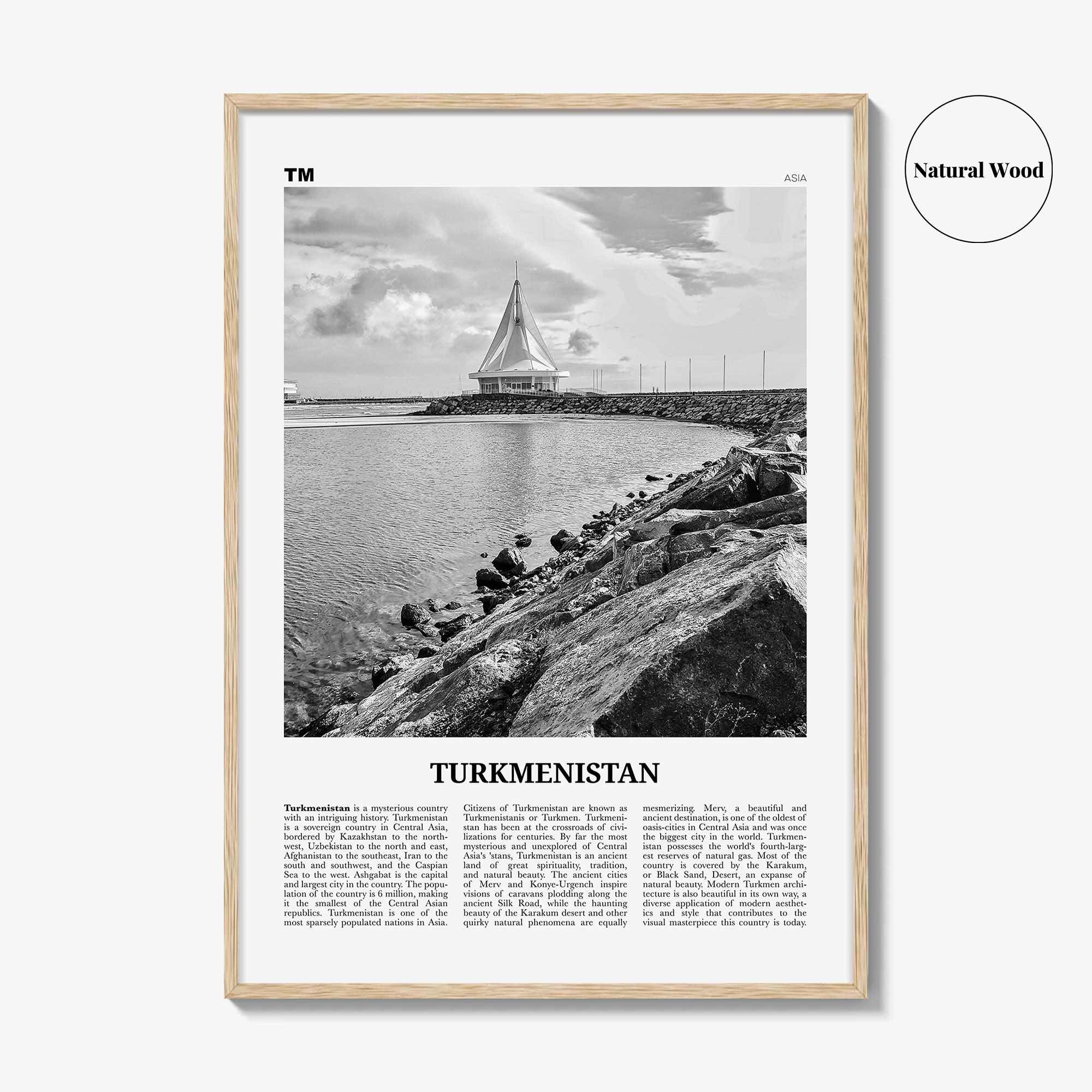 Turkmenistan Print Black and White, Turkmenistan Wall Art, Turkmenistan Poster, Turkmenistan Photo, Türkmenistan, Turkmenia, Ashgabat, Asia