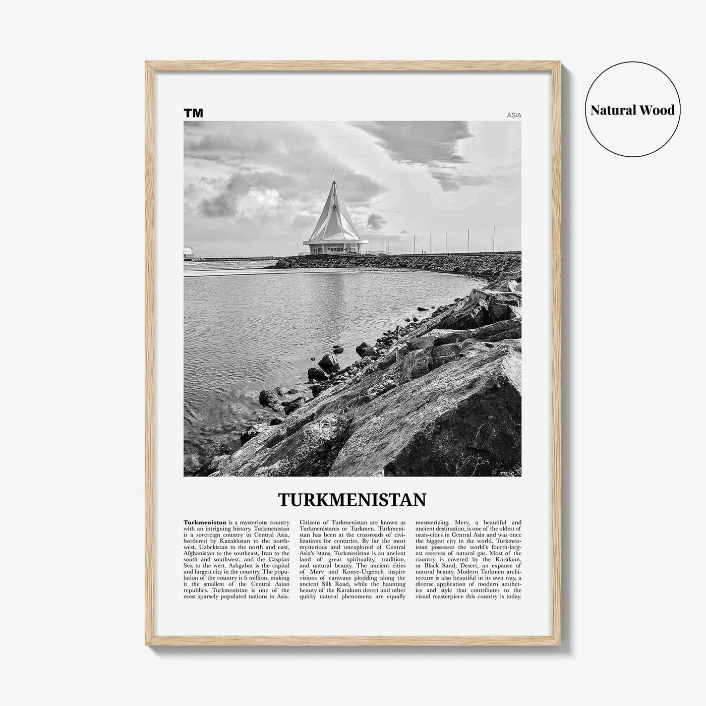 Turkmenistan Print Black and White, Turkmenistan Wall Art, Turkmenistan Poster, Turkmenistan Photo, Türkmenistan, Turkmenia, Ashgabat, Asia