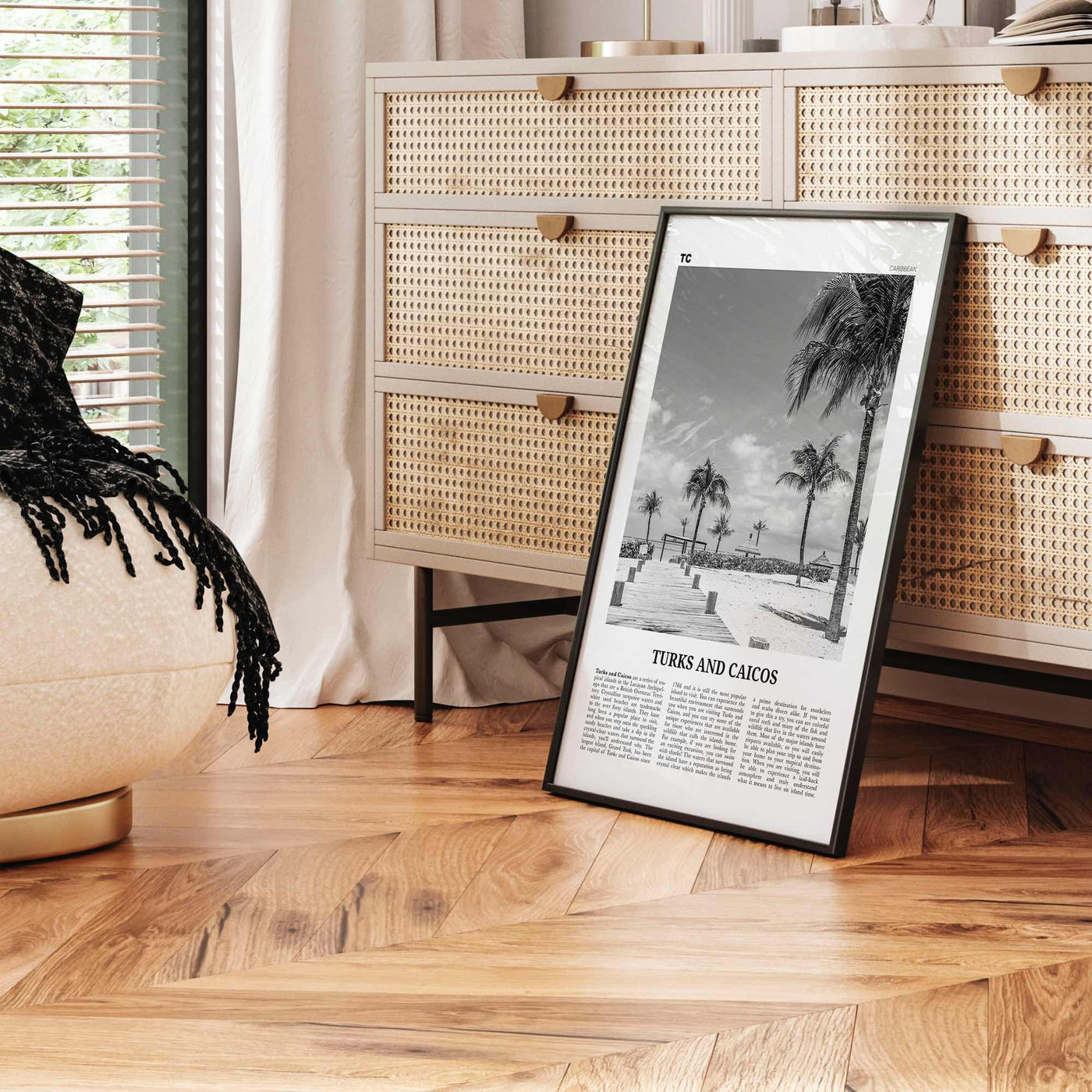 Turks and Caicos Islands Print Black and White, Turks and Caicos Wall Art, Turks and Caicos Poster, Turks and Caicos Photo