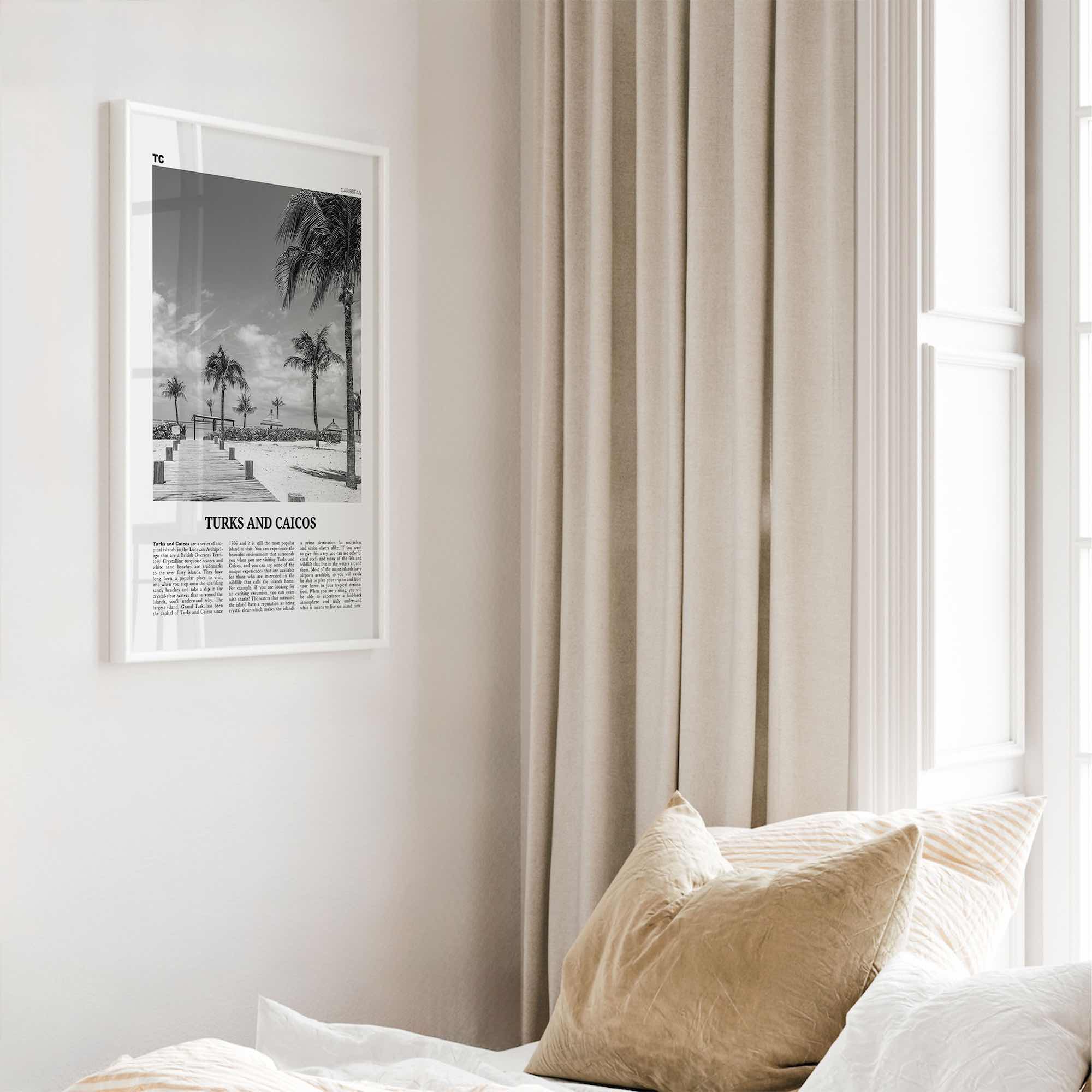 Turks and Caicos Islands Print Black and White, Turks and Caicos Wall Art, Turks and Caicos Poster, Turks and Caicos Photo