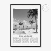 Turks and Caicos Islands Print Black and White, Turks and Caicos Wall Art, Turks and Caicos Poster, Turks and Caicos Photo