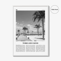 Turks and Caicos Islands Print Black and White, Turks and Caicos Wall Art, Turks and Caicos Poster, Turks and Caicos Photo