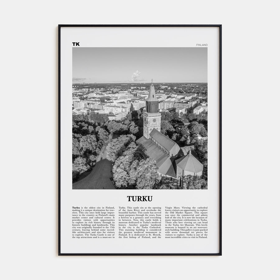 Turku Travel B&W Poster