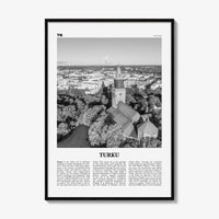 Turku Print Black and White, Turku Wall Art, Turku Poster, Turku Photo, Turku Wall Décor, Turku Map, Finland