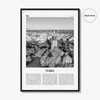 Turku Print Black and White, Turku Wall Art, Turku Poster, Turku Photo, Turku Wall Décor, Turku Map, Finland