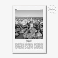 Turku Print Black and White, Turku Wall Art, Turku Poster, Turku Photo, Turku Wall Décor, Turku Map, Finland