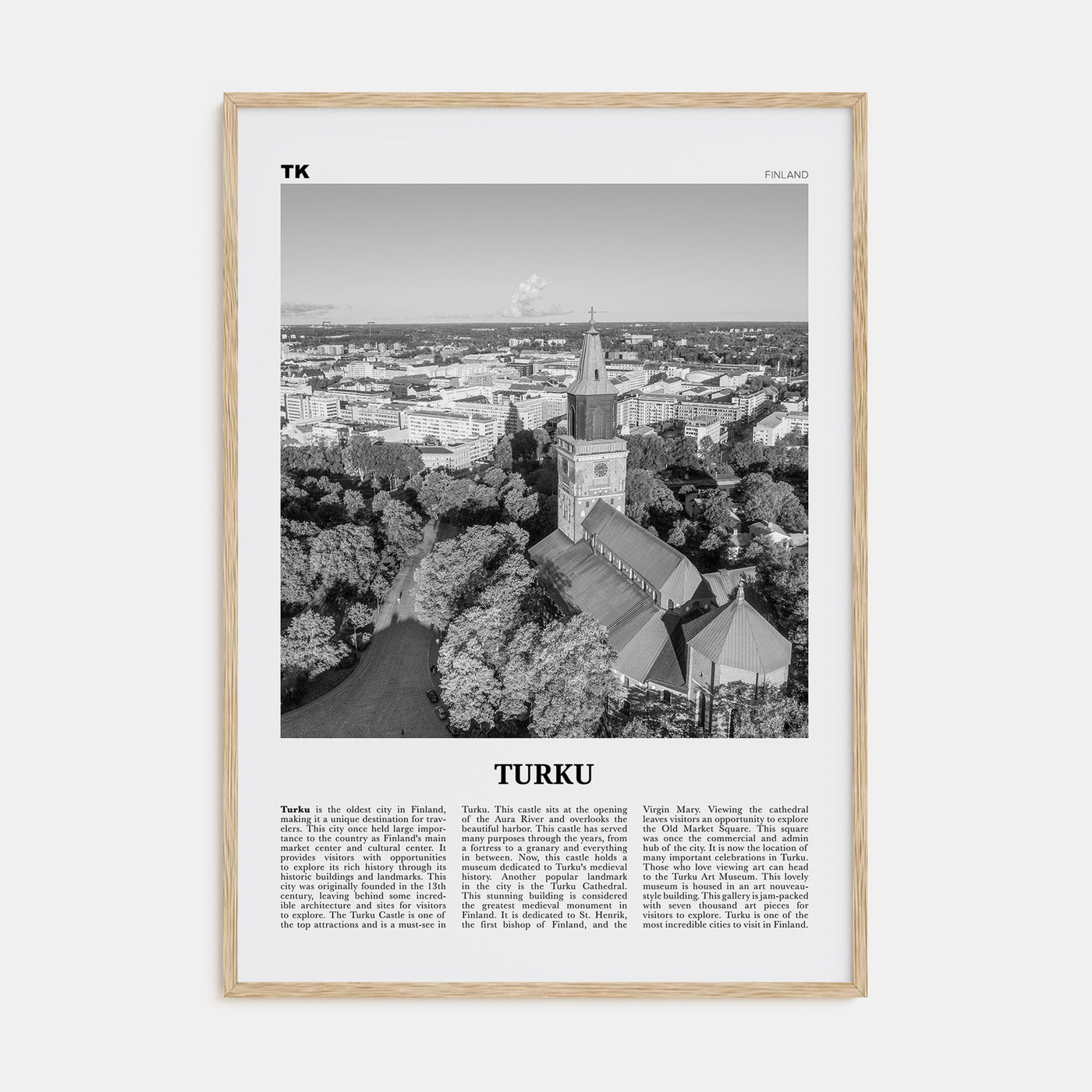 Turku Travel B&W Poster