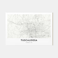 Tuscaloosa Map Landscape Poster