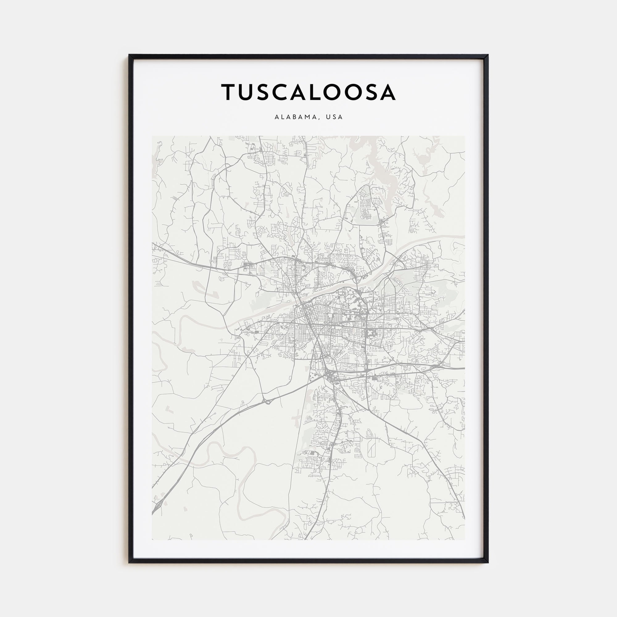 Tuscaloosa Map Portrait Poster