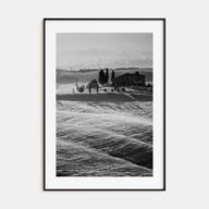 Tuscany Hillside View Photo B&W Poster