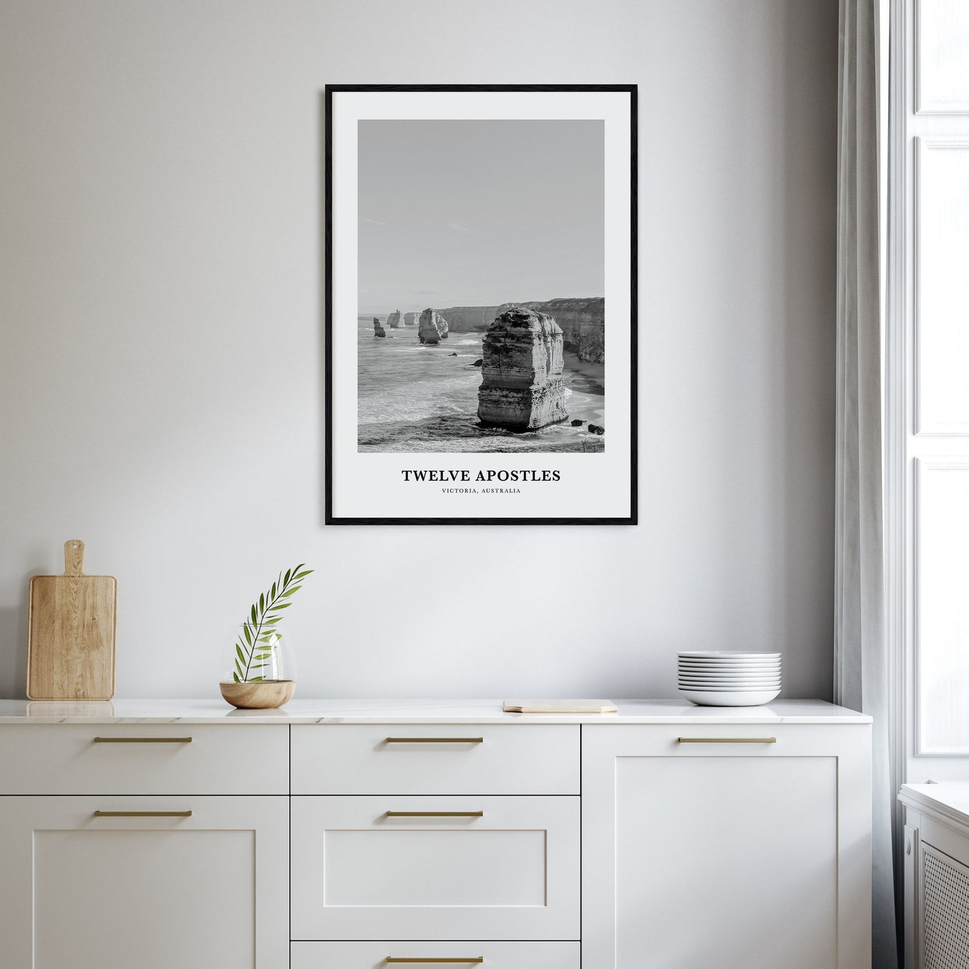 Twelve Apostles Portrait B&W Poster