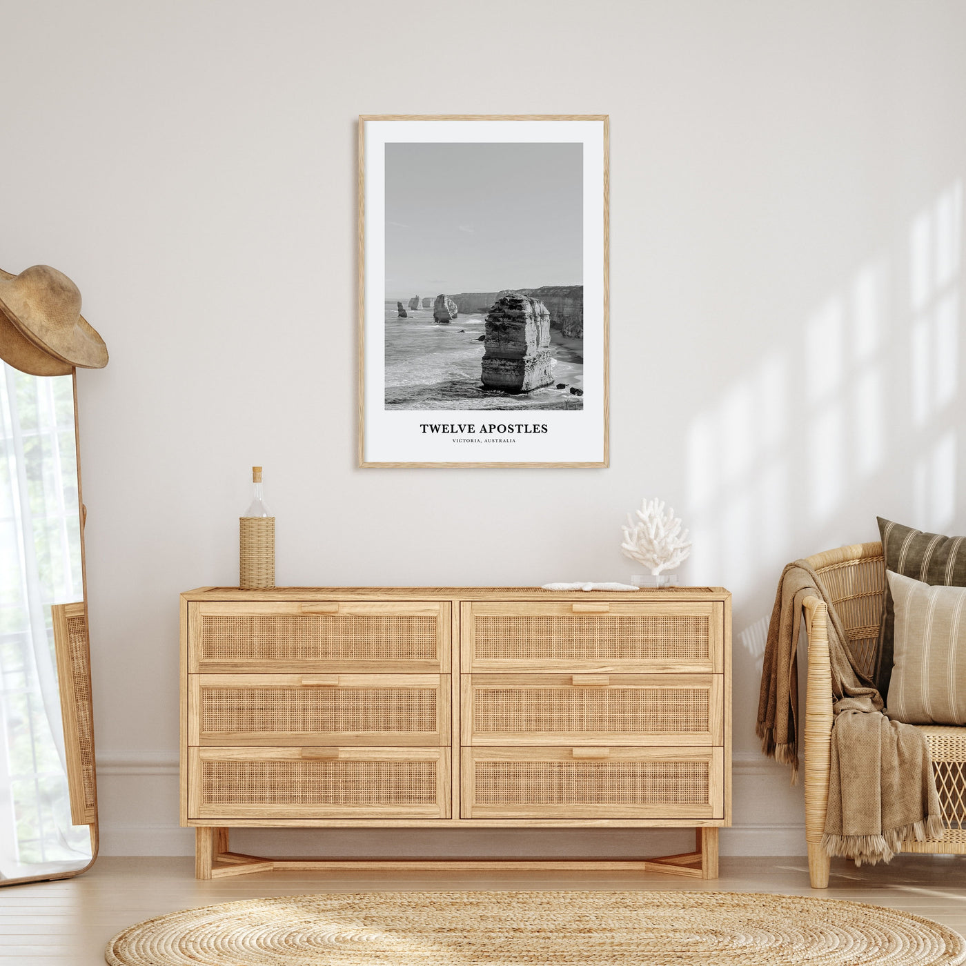 Twelve Apostles Portrait B&W Poster