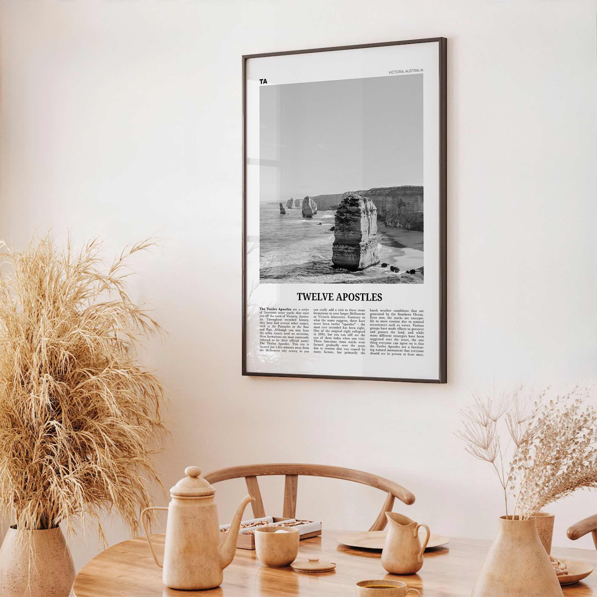 Twelve Apostles Print Black and White, Twelve Apostles Wall Art, Twelve Apostles Poster, Twelve Apostles Photo, Victoria, Australia