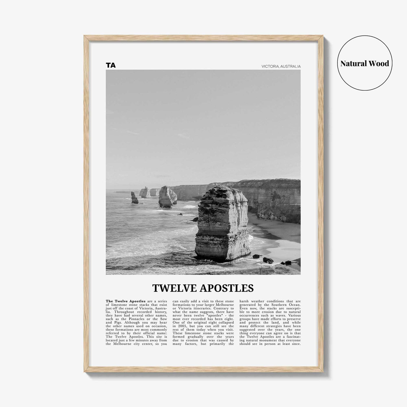 Twelve Apostles Print Black and White, Twelve Apostles Wall Art, Twelve Apostles Poster, Twelve Apostles Photo, Victoria, Australia