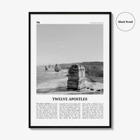 Twelve Apostles Print Black and White, Twelve Apostles Wall Art, Twelve Apostles Poster, Twelve Apostles Photo, Victoria, Australia
