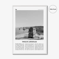 Twelve Apostles Print Black and White, Twelve Apostles Wall Art, Twelve Apostles Poster, Twelve Apostles Photo, Victoria, Australia